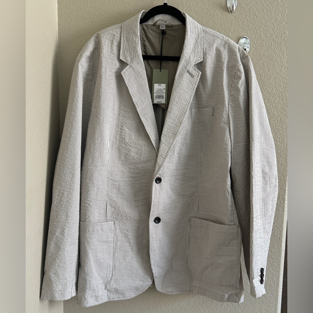 Goodfellow & Co Beige Seersucker Sport Coat size XXL
